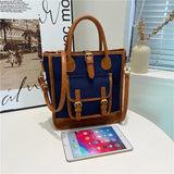 Women Canvas Tote Bag Solid Casual Handbag Purse Shoulder Bag