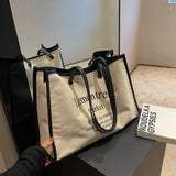 Women Canvas Tote Bag Solid Casual Handbag Large Capacity Cotton Shopping Bag
