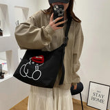 Canvas Tote Bag Large Capacity Shopping Shoulder Bag Messenger Bag