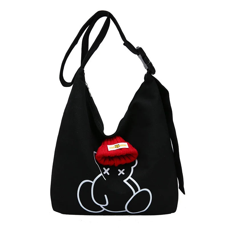 Canvas Tote Bag Large Capacity Shopping Shoulder Bag Messenger Bag