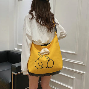 Canvas Tote Bag Large Capacity Shopping Shoulder Bag Messenger Bag