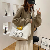 Canvas Tote Bag Large Capacity Shopping Shoulder Bag Messenger Bag