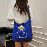 Canvas Tote Bag Large Capacity Shopping Shoulder Bag Messenger Bag