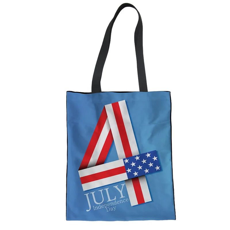 Canvas Tote Bag 3D Typeface Large Capacity Handbag