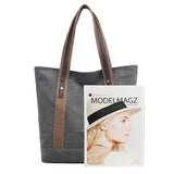 Women Canvas Tote Handbag Shoulder Bag Casual Travel Anti Theft Shopping