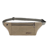Women Canvas Waist Pack Zipper Waist Bag Lady Sling Chest Travel Belly Purse