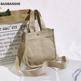 Canvas Zipper Shoulder Bag Small Handbag Eco Crossbody Bag Vintage Purse