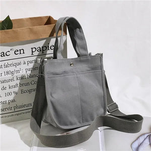 Canvas Zipper Shoulder Bag Small Handbag Eco Crossbody Bag Vintage Purse