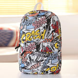 Women Cartoon Backpack Female Travel Canvas Backbag Girl's Hip-hop Rucksack