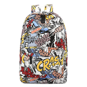 Women Cartoon Backpack Female Travel Canvas Backbag Girl's Hip-hop Rucksack