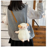 Funny Plush Sheep Shoulder Bag Girl Doll Messenger Bag Birthday Gift
