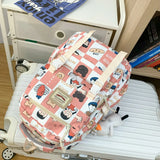 Women Cartoon Laptop Printing School Bag Female Waterproof Girl Travel Nylon Boo