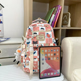 Women Cartoon Laptop Printing School Bag Female Waterproof Girl Travel Nylon Boo