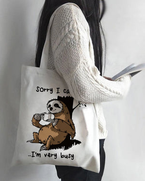 Cartoon Sloth Print Shopping Bag Tote Eco Handbag Casual Shoulder Bags