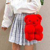 Cartoon Plush Bag Female Girl Doll Bear Student Crossbody Bag