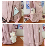 Nylon Casual Backpack for Teenage Girls School Bag