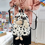 Women Casual Backpack Cow Style Daypack Lightweight Laptop Bookbag Shoulder Bags