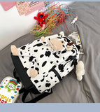 Women Casual Backpack Cow Style Daypack Lightweight Laptop Bookbag Shoulder Bags