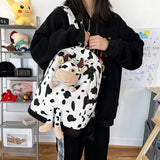 Women Casual Backpack Cow Style Daypack Lightweight Laptop Bookbag Shoulder Bags