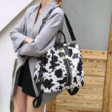 Leopard/Cow Print Bag Set: Backpack/Shoulder Bag+Handbag