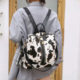 Leopard/Cow Print Bag Set: Backpack/Shoulder Bag+Handbag