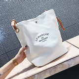 Women Shoulder Bag PU Leather Strap Casual Canvas CrossBody Lady Handbag Tote