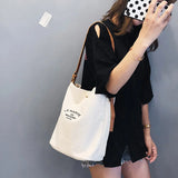 Women Casual Canvas Shoulder Bag with PU Leather Strap