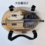 Women Casual Canvas Shoulder Tote Bag Large-capacity Multifunction Student