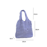 Women Casual Cloud Bubble Fabric Shoulder Bag Solid Canvas Handbags
