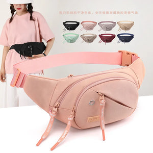 Women Nylon Chest Bags Sports Waist Packs Crossbody Bags