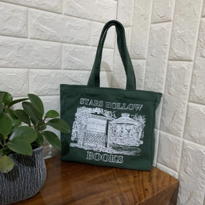 Books Print Canvas Tote Bag Large Capacity Cotton Shopping Beach Bag