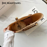 Women Casual Handbag Woven Beach Straw Rattan Tote Bag