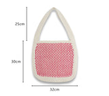 Women Casual Knit Slouchy Pouch Bag Granny Jacquard Cro