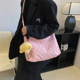 Plaid Tote Bags Shoulder Bags Large Capacity Checkered Crossbody Bags