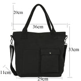 Canvas Retro Ladies Portable Eco Tote Bags Solid Color