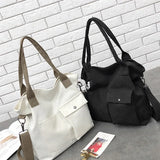 Canvas Retro Ladies Portable Eco Tote Bags Solid Color