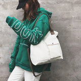 Canvas Retro Ladies Portable Eco Tote Bags Solid Color