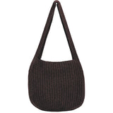 Solid Knitted Messenger Bag Large Capacity Tote Shoulder Bag Women's Crossbody