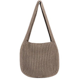 Solid Knitted Messenger Bag Large Capacity Tote Shoulder Bag Women's Crossbody