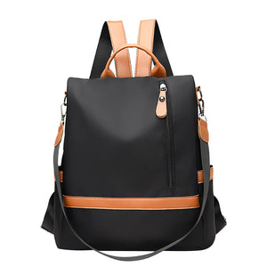 Women Casual Nylon Backpack Large Capacity Anti-theft Rucksack