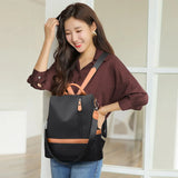 Women Casual Nylon Backpack Large Capacity Anti-theft Rucksack