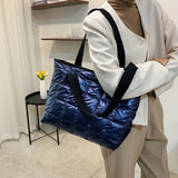 Women Casual Nylon Shoulder Bags Female Tote Handbags Large Capacity Quilted