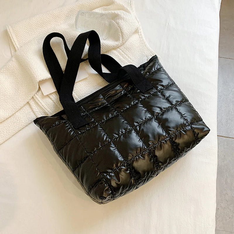 Women Casual Nylon Cloth Shoulder Bags Solid Tote Handbags