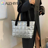 Women Casual Nylon Shoulder Bags Large Capacity Tote Handbags Quilted Shopping