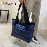 Women Casual Nylon Shoulder Bags Large Capacity Tote Handbags Quilted Shopping