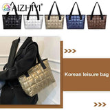 Women Casual Nylon Shoulder Bags Large Capacity Tote Handbags Quilted Shopping
