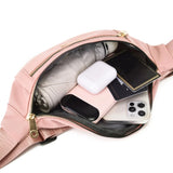 Women Casual Nylon Waist Bag Fanny Pack Solid Travel Shoulder Crossbody