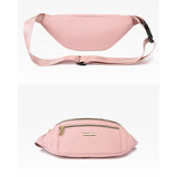 Women Casual Nylon Waist Bag Fanny Pack Solid Travel Shoulder Crossbody