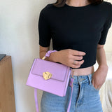 Women Casual PU Leather Shoulder Bag Solid Lady Small Crossbody