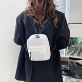 Women Nylon Mini Backpack College Solid Small Square Backpack Shoulder Handbags